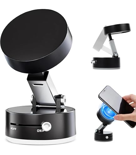 IBrookAuction 360° Magnetic Vacuum Cup Car Phone Holder For MagSafe – Black, Fits IPhone 12-16 & Android