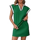 Fisoew Womens 2 Piece Skirt Set Summer Cap Sleeve Tops Matching Tennis Skirts Casual Color Block Vacation Outfits Lounge Sets
