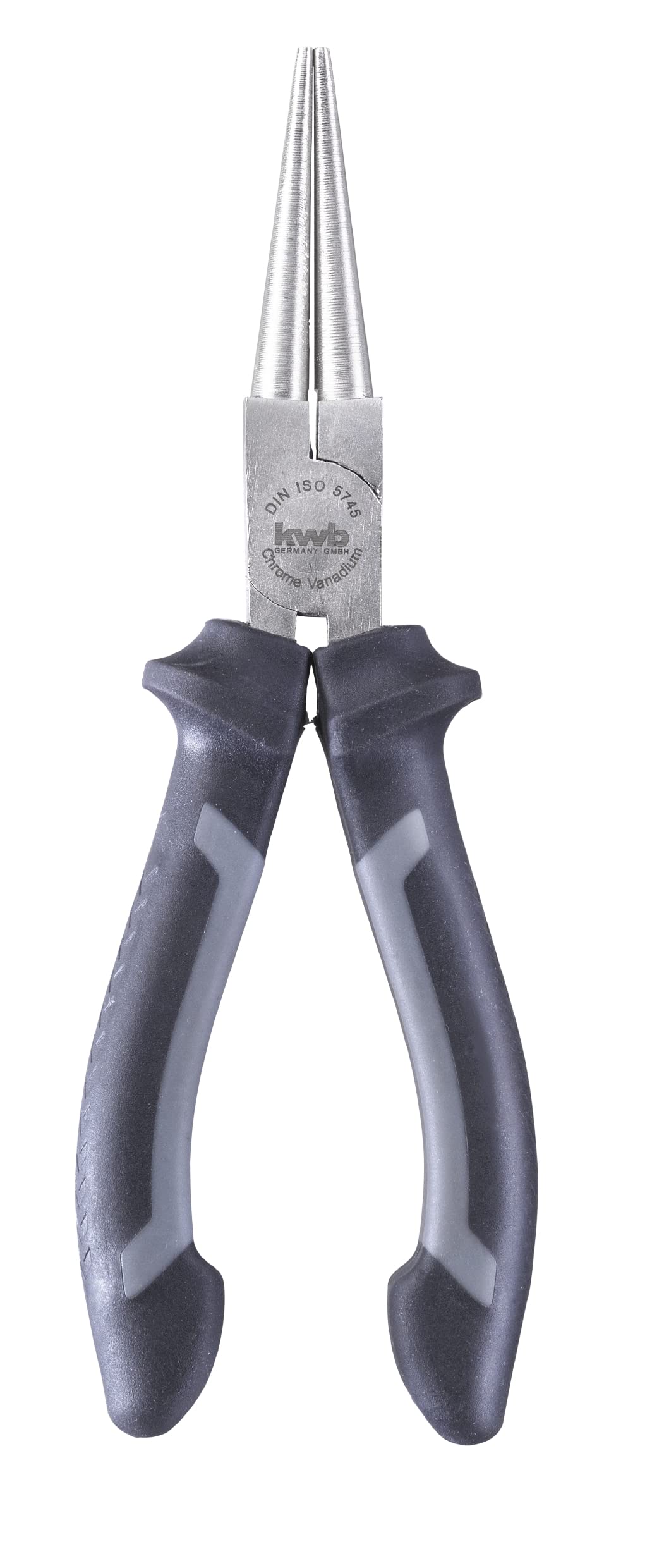 kwb Professional 160mm Round Nose Pliers with Long Jaws, CV Steel, Two-Component Handle