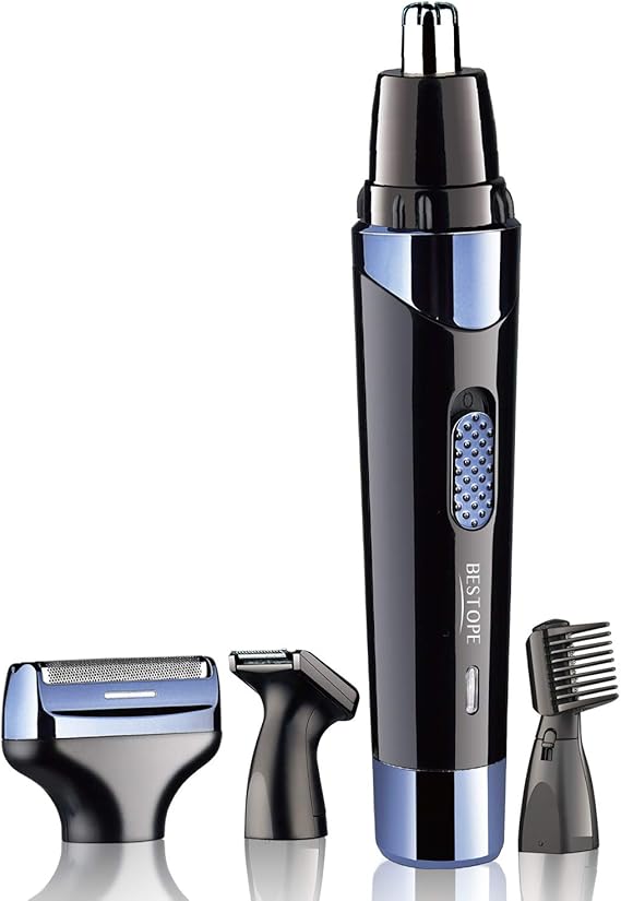 Rechargeable Nose Hair Trimmer BESTOPE 4 in 1 Facial Hair Trimmer Set