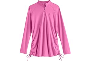 Coolibar UPF 50+ Girl's Lawai Ruche Swim Shirt - Sun Protective