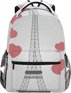 Amazon Eilanna リュックサック クリスマスカードエッフェル塔ベクトルイラスト 軽量 大容量 男女兼用 おしゃれ 可愛い リュックバックパッ 通学 通勤 外出 アウトドア 多機能 Eilanna レディース
