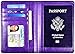YUHAN PRETTY Leather Passport Holder Wallet Cover Case RFID Blocking Travel Wallet (Purple)
