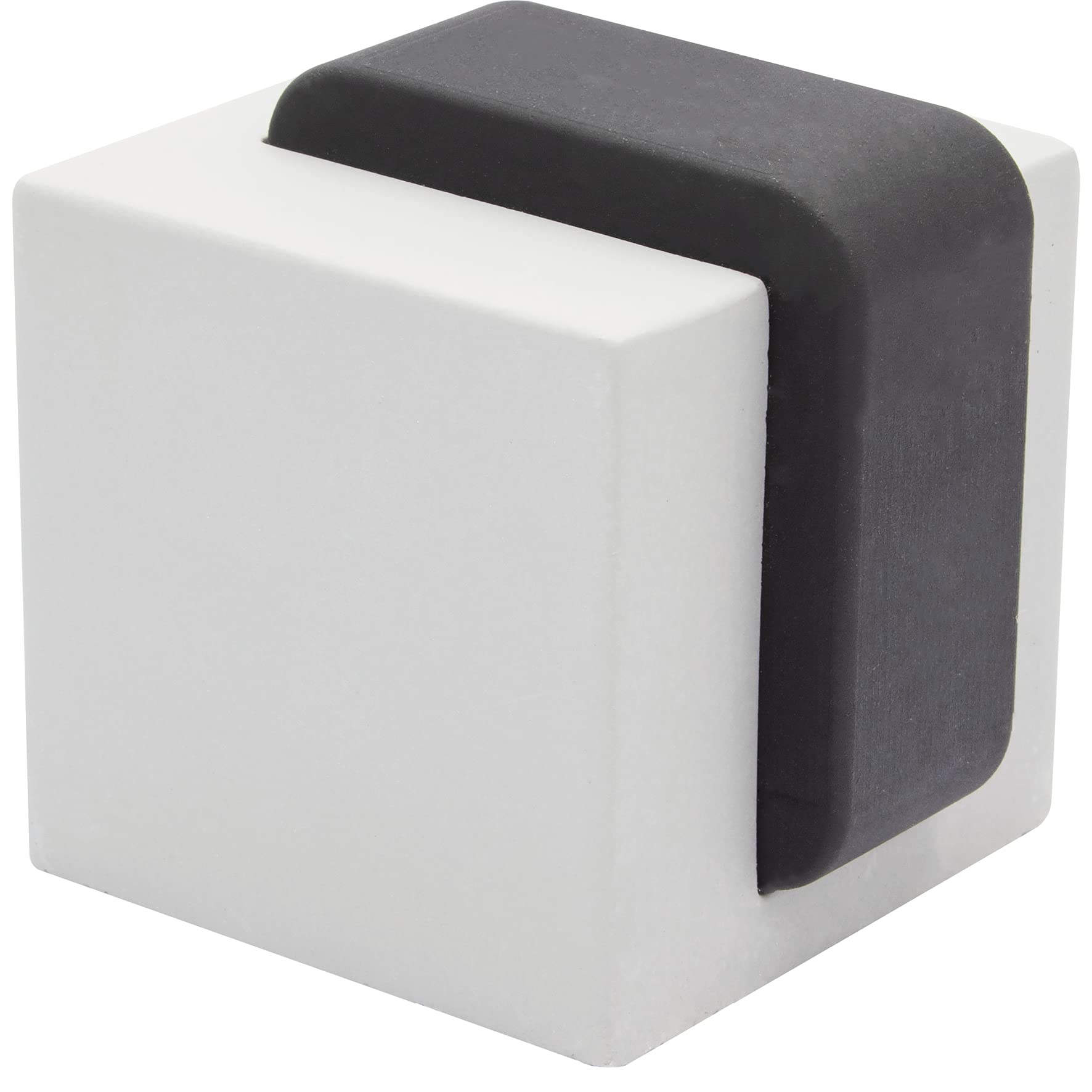Wagner Doorstop Concrete Cube - 40 x 45 x 45 mm, Design Buffer Made of Concrete + Soft Thermostatic Rubber, to be Screwed on Floors, mounting Material Included - 15518611