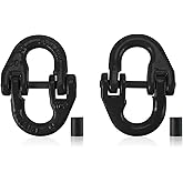 NORJIN 2 Pack 1/2" Safety Chain Connector Link, Tow Hitch HammerLock, Grade 80 Coupling Link Tow Hitch, 12000 Lbs Loading