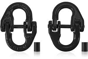 NORJIN 2 Pack 1/2" Safety Chain Connector Link, Tow Hitch HammerLock, Grade 80 Coupling Link Tow Hitch, 12000 Lbs Loading
