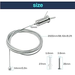12 Sets Hexagon Garage Light Suspension Cables Kit
