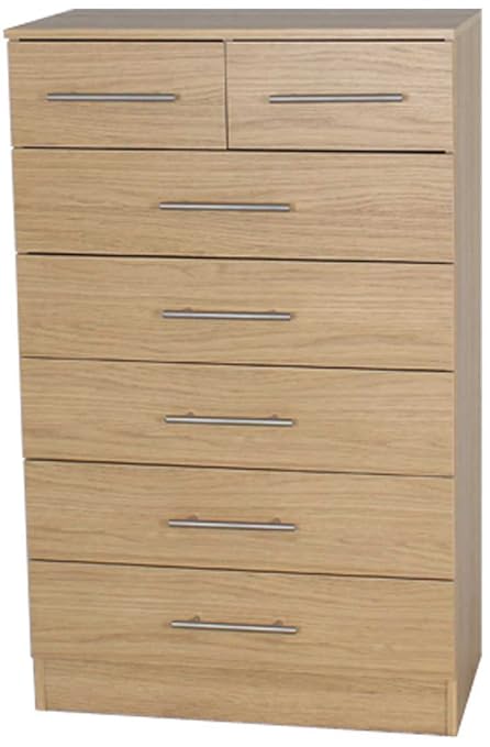Devoted2home Chest Of Drawers With Metal Bar Handle Wood Draws