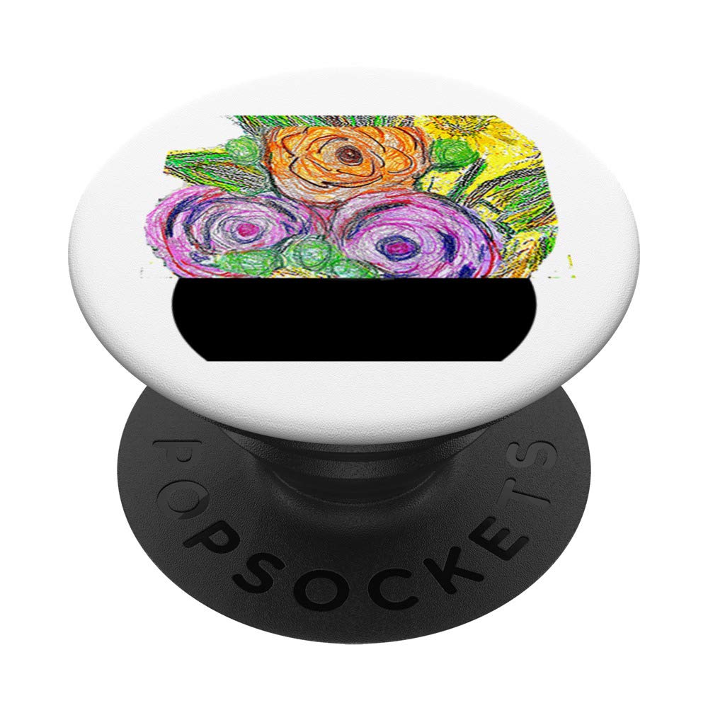 Purple and Orange Flowers PopSockets PopGrip: Swappable Grip for Phones & Tablets