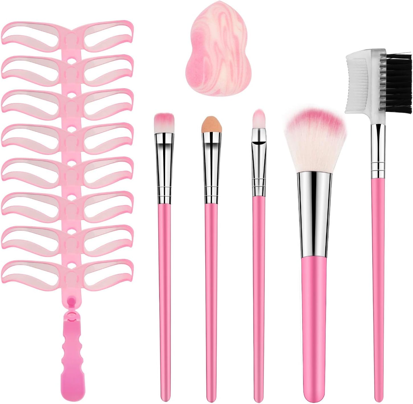 Vaburs Eyebrow Stencil Makeup Brushes, Sponge Combination Packages Set