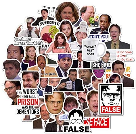 The Office Stickers Pack,50pcs Office Stickers, Vinyl Waterproof Stickers, Funny Stickers for Laptops, Computers, Hydro Flasks, Water Bottles