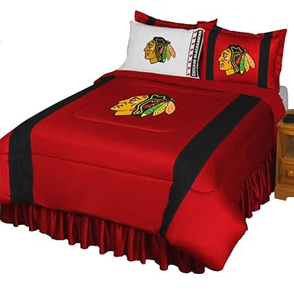 Nhl Chicago Blackhawks 5pc Full Hockey Bedding Set Amazon Co Uk