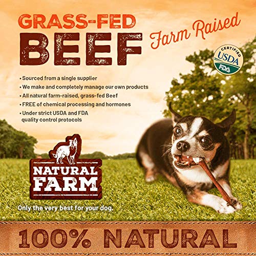 Natural Farm 5-Inch Flat Gullet Sticks (20-Pack) | Human-Grade Beef | 100% Natural | One Ingredient | Grass-Fed Beef | Dog Treats | Grain-Free | Fully Digestible | Small, Medium, Large Dogs - Thumbnail 5