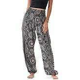 Lotus and Luna Women's Harem Pants Thai Pants for Beach & Lounge High Waisted Flowy Boho Pants Genie Pants Yoga Pants
