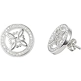 925 Sterling Silver Celtic Triquetra Witch Trinity Knot Earrings for Women