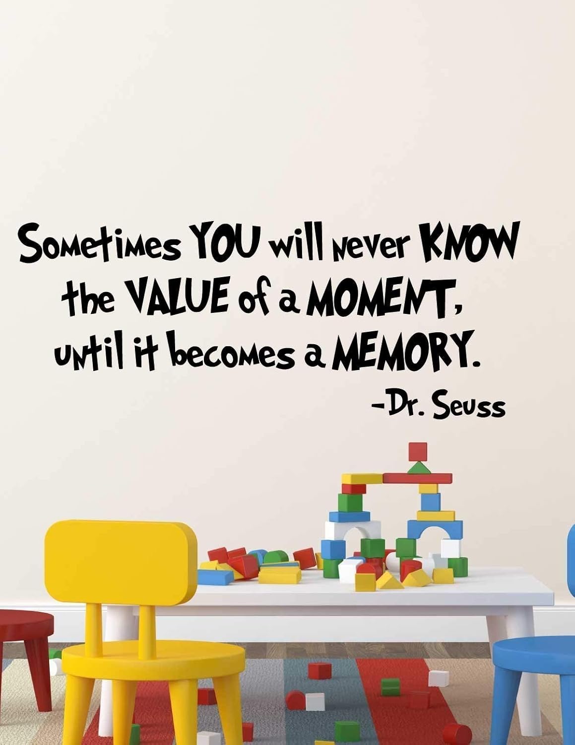Amazon Com Dr Seuss Quote Wall Decal Value Of A Moment Vinyl