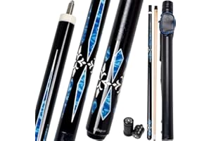 Collapsar CA Pool Stick with 1X1 Hard Case,58" Maple Professional Billiard Cue Stick,19-21 oz Pool Cue Set