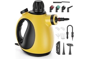Pozoera Handheld Steam Cleaner for Home - Pressurized Handheld Steamer for Cleaning with High Pressure, Chemical-Free Multi-Purpose Portable Deep Steam Cleaner for Cleaning Windows, Couch(Yellow)