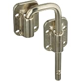 National Hardware Sliding Door Latch, 1-1/2", Heavy Duty Steel, Nickel | Surface Mounts in Minutes on Interior or Exterior Doors, Gates and Sheds; Weather-Resistant Finish
