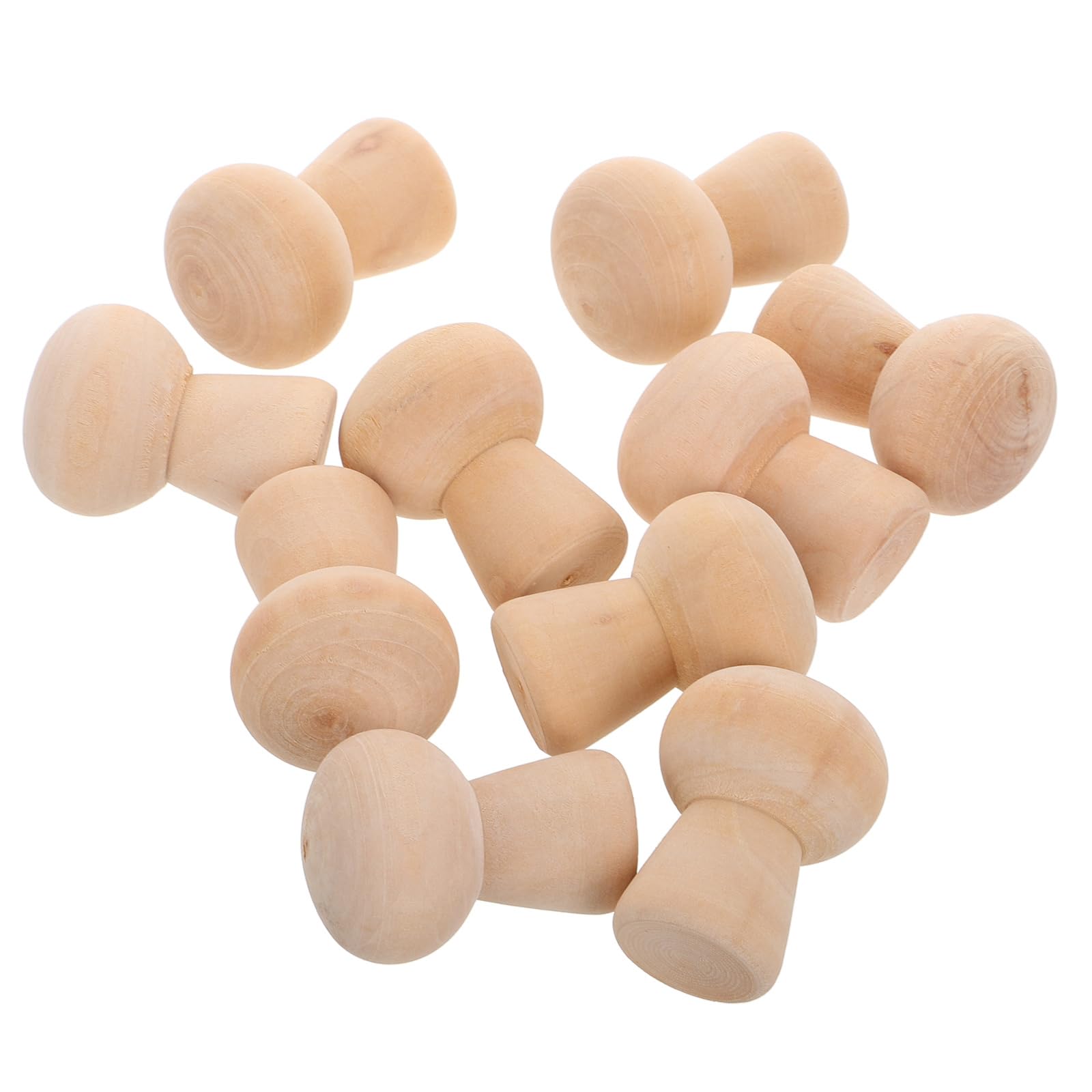 NUOBESTY Unfinished Wood Peg Dolls Wooden Mushroom Blank Peg Doll Bodies Hand Graffiti for DIY Crafts Art Painting Ornament 10pcs