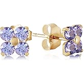 1.15 Carat 14k Solid Gold Stud Earrings Natural Tanzanite