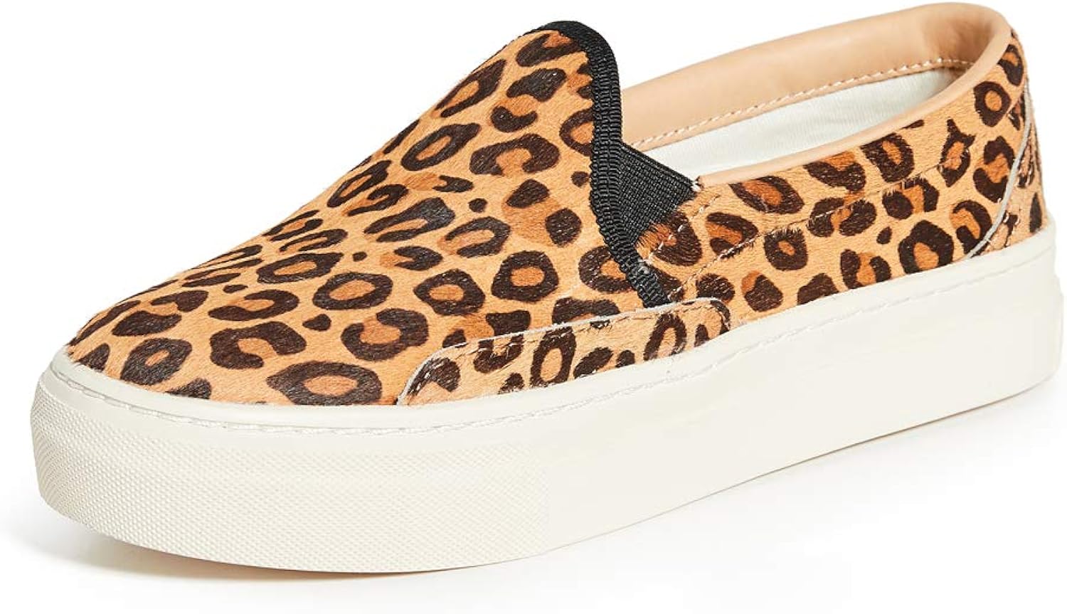 leopard calf hair slip on sneakers