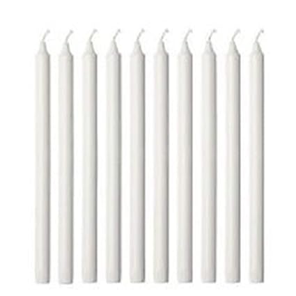 Klassic Small Bliss Regular Festive Candles (White, Pack of 10)