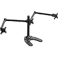 VIVO Triple Monitor 23 to 32 inch LED LCD Freestanding Desk Stand, Heavy Duty Articulating VESA Computer Mount, Holds 3 Screens, Fully Adjustable for Home Office Workstation, Black, STAND-V103F