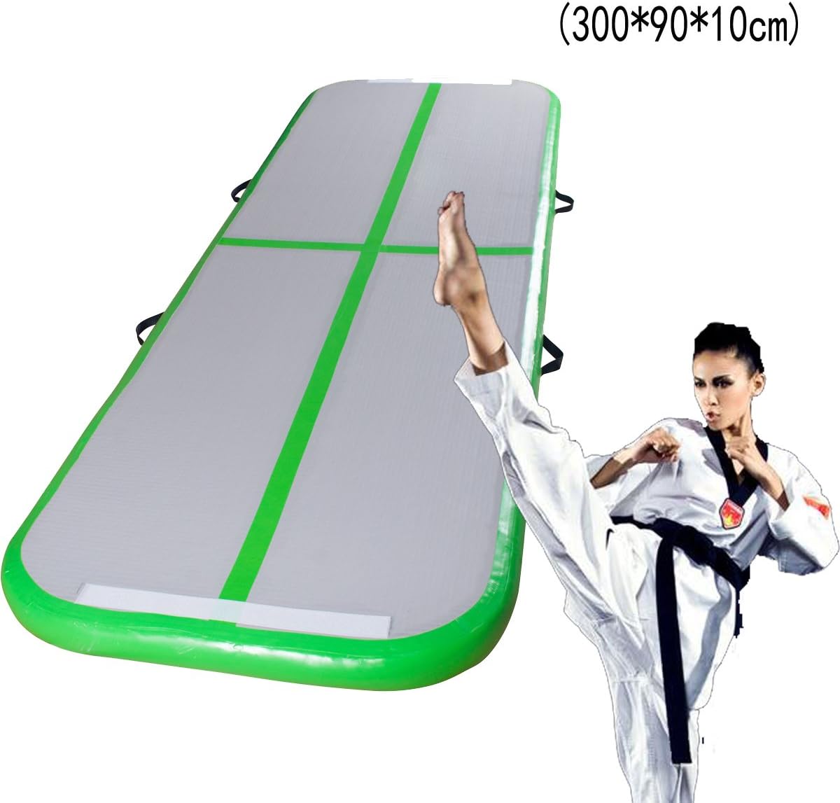 Inflatable Airtrack Gymnastic Tumbling Air Floor For Home use, Gymnastics Training, Taekwondo, Cheerleading -Only Green Airtrack