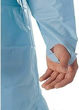 Omnitex Thumb Loop Isolation Gown Fluid Resistant Long Sleeve Blue Individually view 2