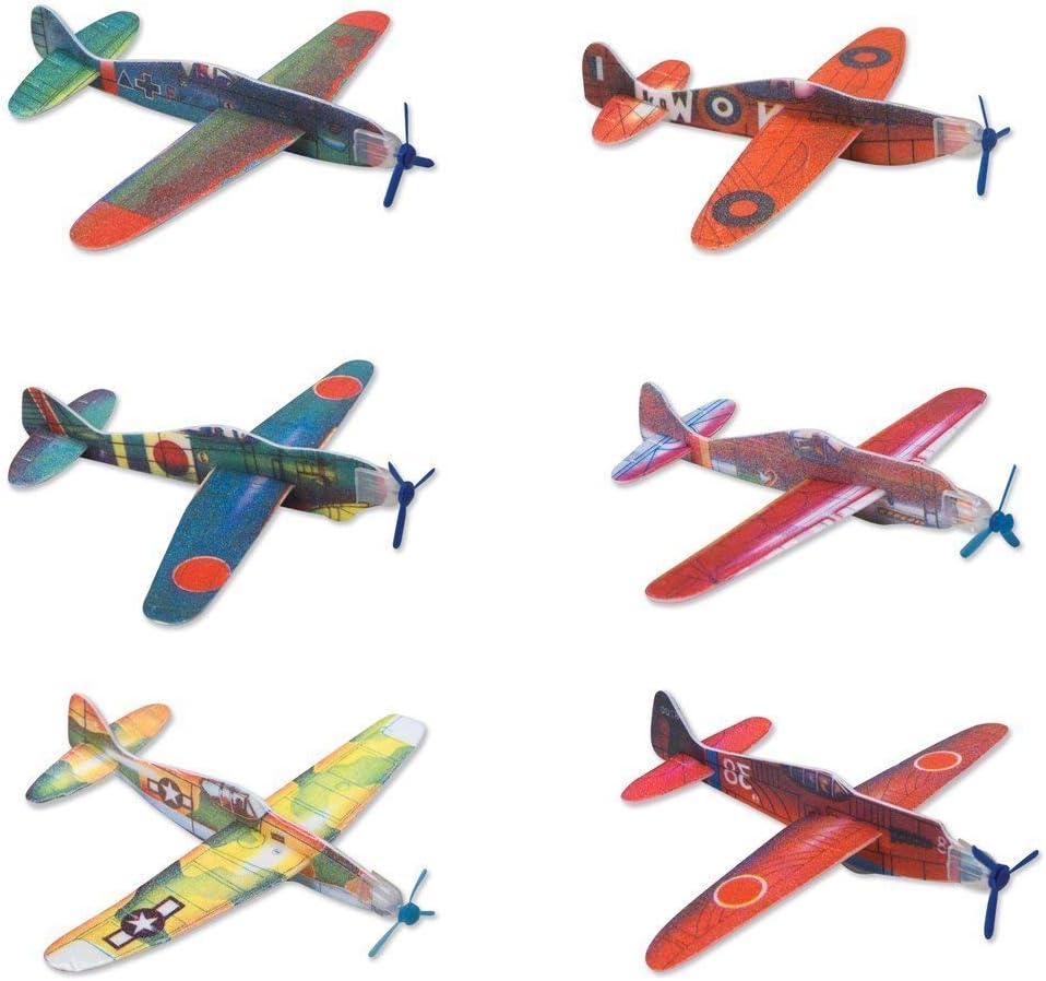 Rhode Island Novelty Flying Glider Plane, 8-Inches Long, Set of 24 in Assorted Designs