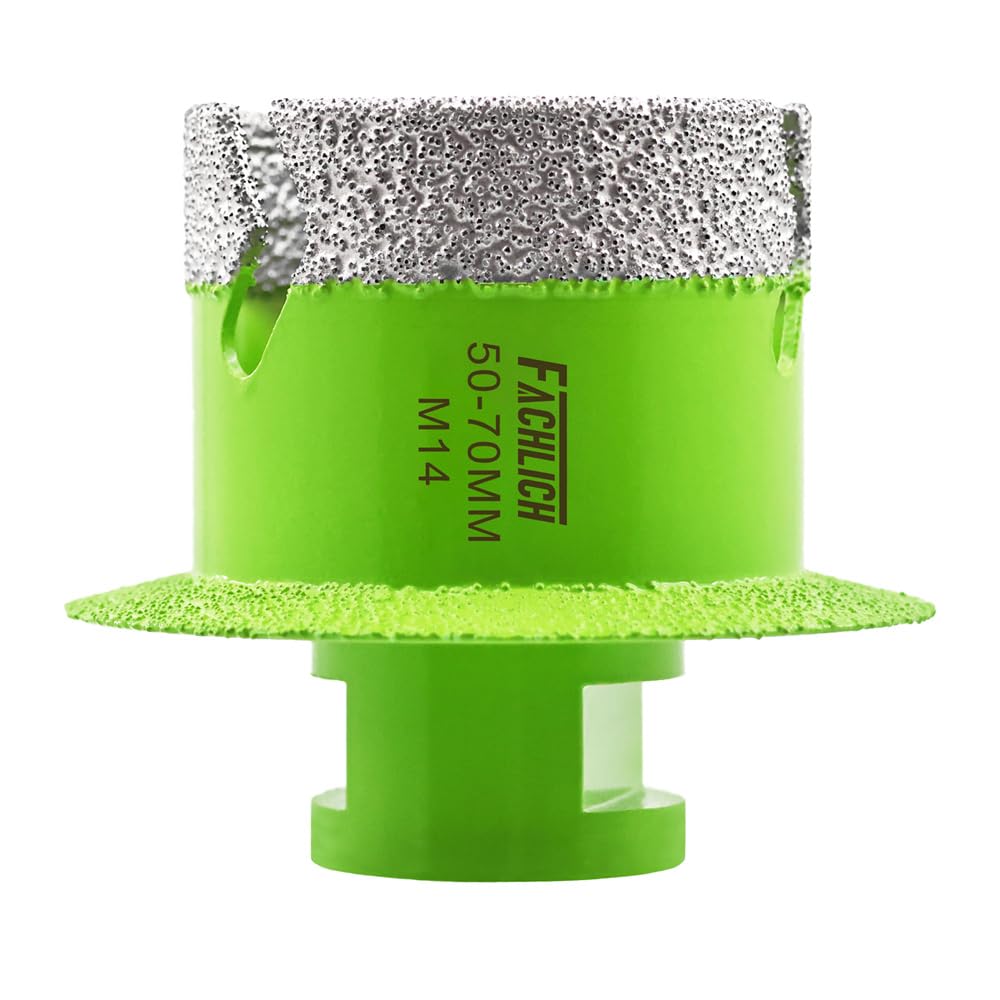 FACHLICH Tile Hole Saw 50MM - Diamond Core Drill Bit Porcelain M14 Thread Sink Washbasin Drain Hole Opener for Marble Ceramic Tile Granite