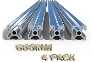 TENEE 4PCS 23.6inch T Slot 2020 Aluminum Extrusion Profile (600mm), European Standard Aluminum Linear Rail–Easy to Use for 3D Printer, CNC DIY, Workbenches, Brackets, Furniture and More