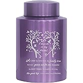 6 Inches Small Urn for Human Ashes Stainless Purple Mini Cremation Urn Small Keepsake Urn Memorial Ashes Container-Purple