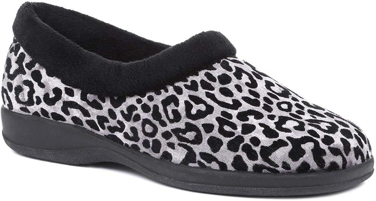 Pavers Leopard Print Ladies Full Slippers 319 244 Amazon.co.uk Shoes