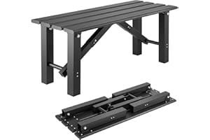 TECSPACE 2-Person Instant Folding Bench, 330 LBS Capacity Lightweight Aluminum Foldable Bench, No Assembly Required, Sets Up in 3 Seconds