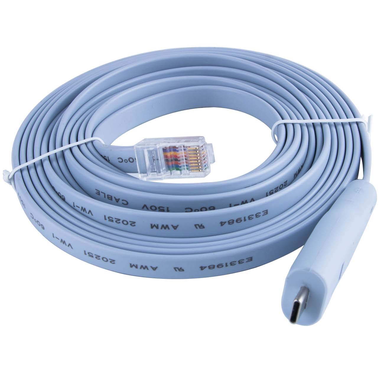 FTDI USB C Type C to RJ45 RS232 Console Router Serial Cable for Cisco/Huawei Router to Laptop (12ft)