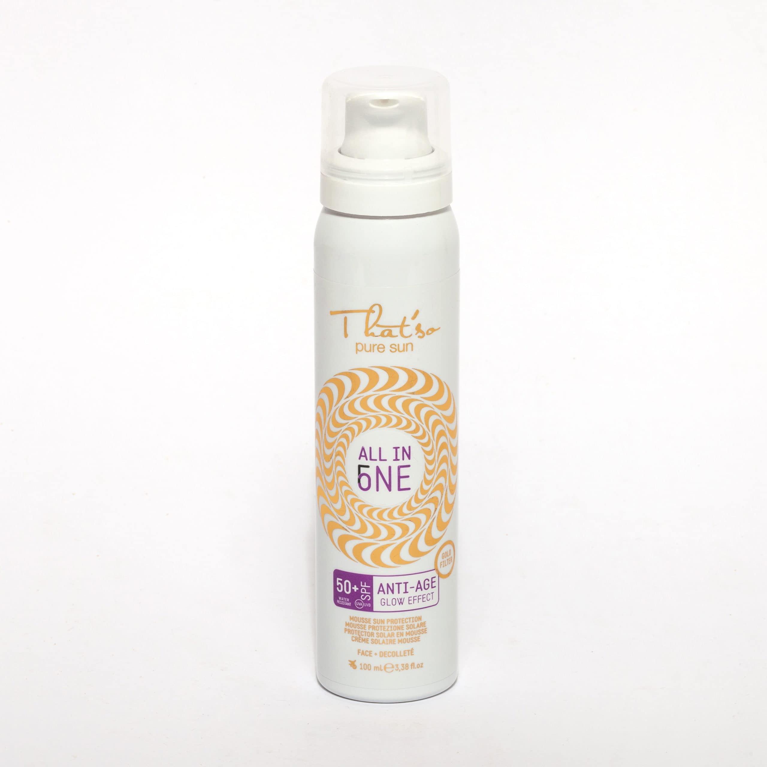 Sun Protection for face Mousse SPF 50, That'so All in One, Anti-age 100ml, transparent