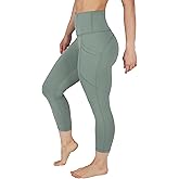 Yogalicious High Waist Squat Proof Yoga Capri Leggings with Side Pockets for Women