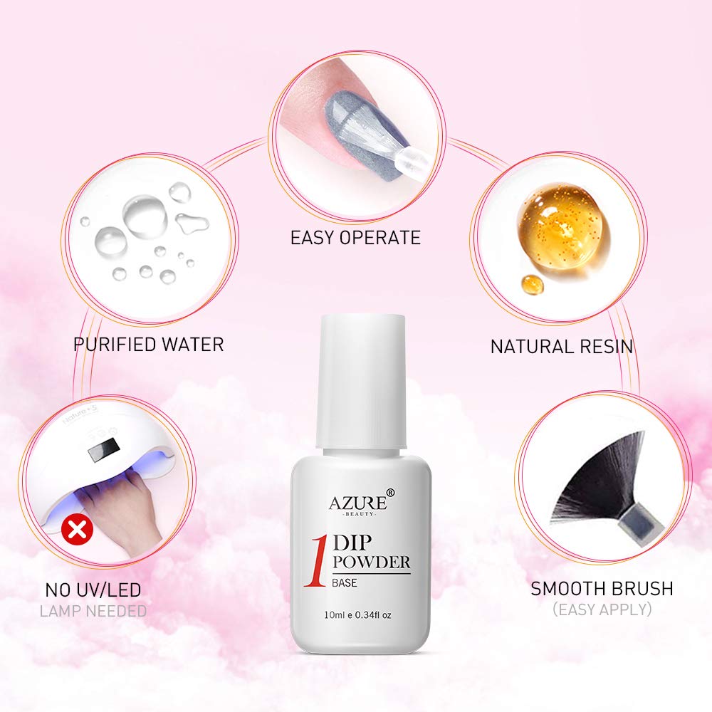 AZUREBEAUTY Nude Gray 8 Colors Dipping Powder Nail Starter Kit Acrylic Dipping Powder System Essential Kit for French Nail Manicure Nail Art Set : Beauty