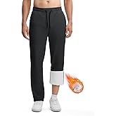 Rdruko Men's Fleece Sweatpants Straight Leg Athletic Yoga Lounge Pants Open Bottom Casual Jersey Pants with Zipper Pockets