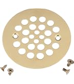 Moen 4-Inch Screw-In Shower Strainer Drain Cover - Brushed Gold, LifeShine Non-Tarnish Finish