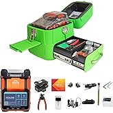 QIIRUN AI-9 Professional Fusion Splicer with Upgraded Touch Screen - Complete Fiber Optic Splicing Kit 5s Splice 15s Heating for FTTH, Telecom & Trunk Line Projects (6 Motors, Core Alignment)