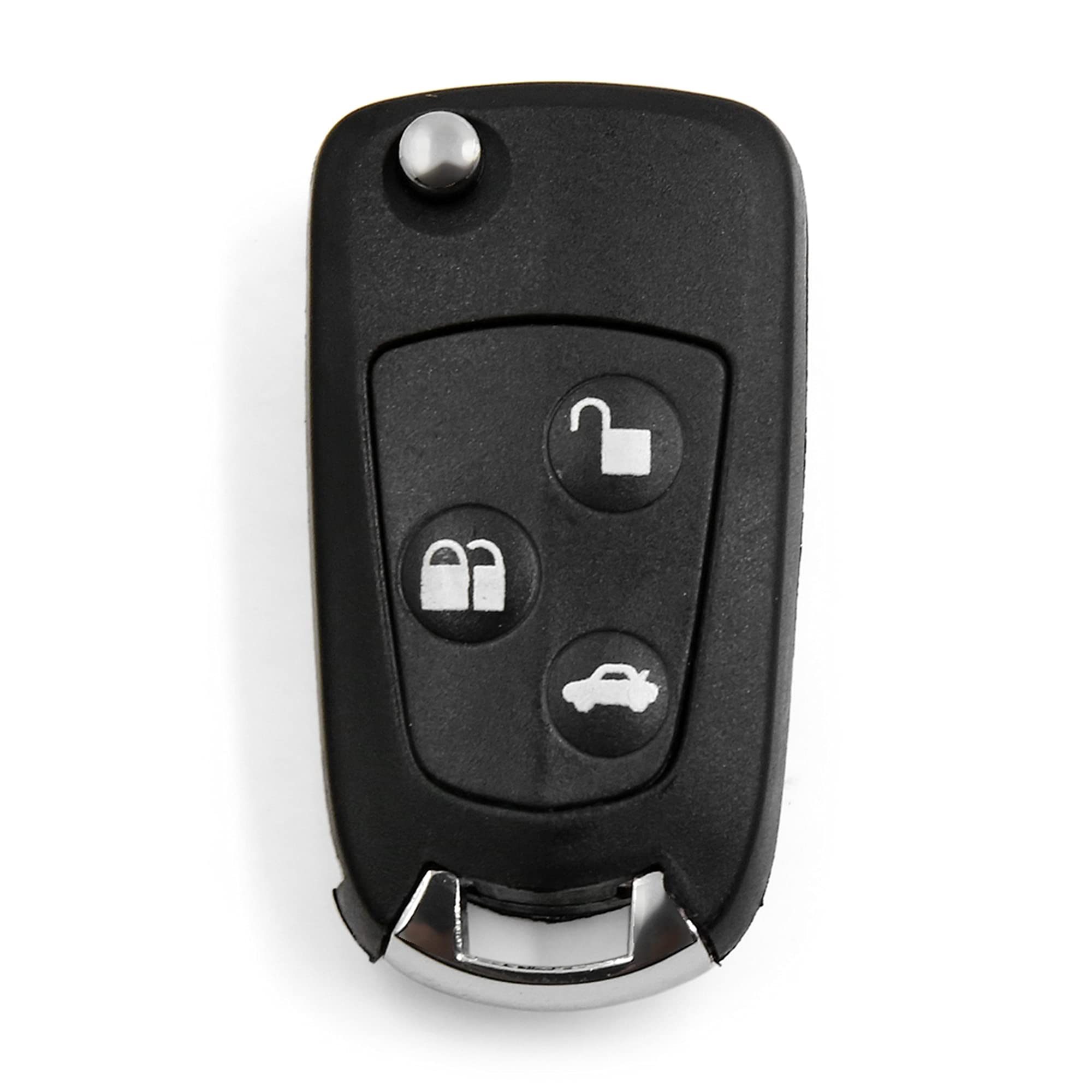 sourcing map Auto Replacement Key Fob Shell Case with Key 3 Key Button Black