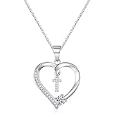 Romavan Valentine's Day Gift - Sterling Silver Initial Heart Pendant Necklace, Elegant Jewelry for Women and Girls, Gift for Girlfriend, Wife, Mother with Birthday Gifts Perfect Present in Gift Box