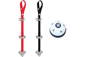 WOHENI Dog Doorbells for Potty Training, Adjustable Potty Dog Bells Pet Bells for Door Knob, Puppy Training, Housebreaking, Go Outside-Potty, and Extra Loud Bells (Black+Red)