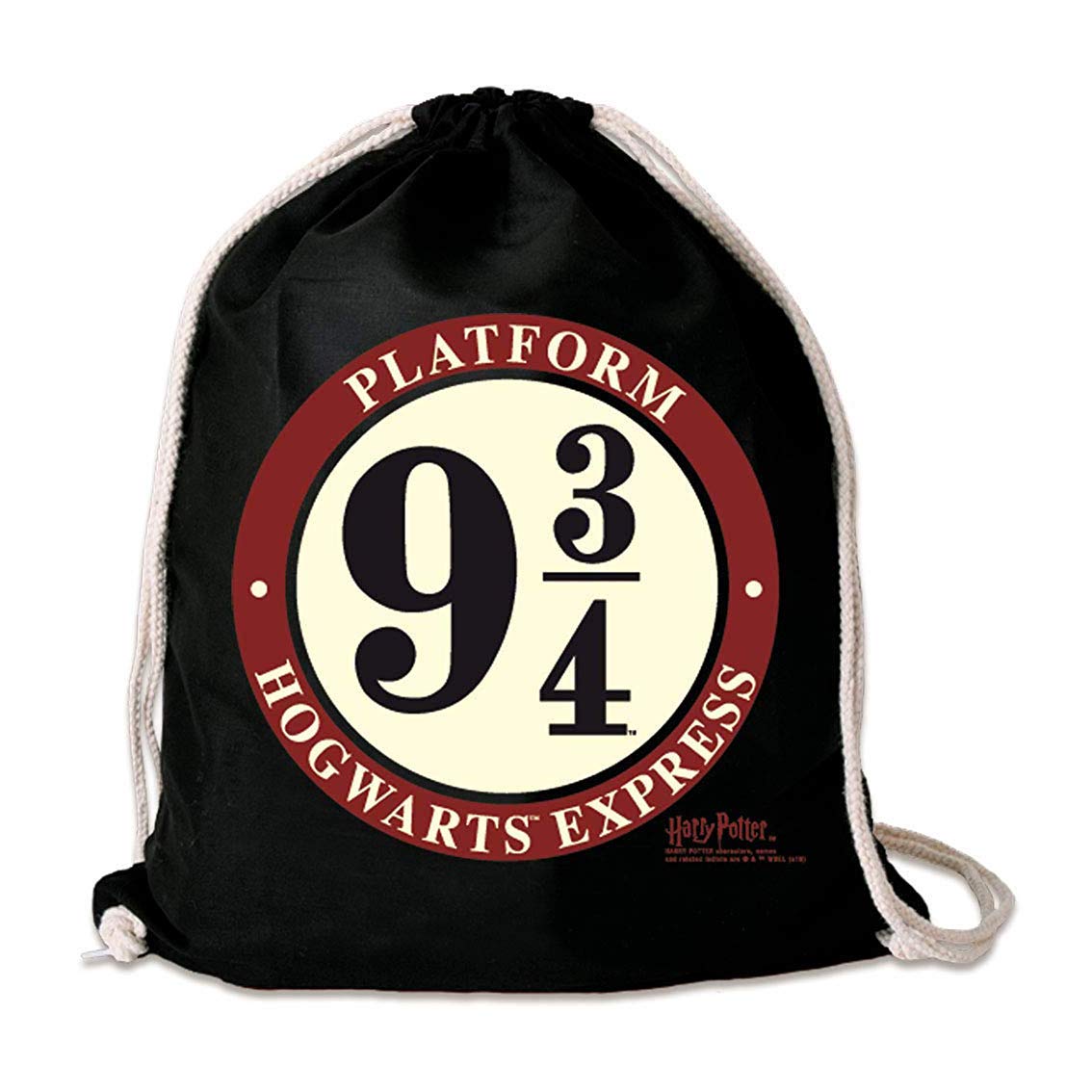 Logoshirt® Harry Potter - Hogwarts Express - Platform 9 3/4 I Printed Gym Bag - Fabric Backpack 100% Cotton I AZO-Free I Black I Original Licensed Design