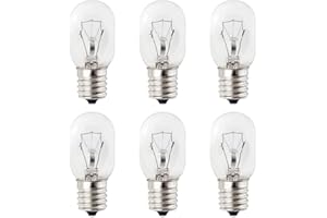 LINMIFO Microwave Light Bulb E17 40W 125V Whirlpool Microwave Light Bulbs Under Hood, Microwave Oven Light Bulb Replacement Parts for Microwave, Whirlpool, Lava Lamp, Salt Bulbs (6-Pack)