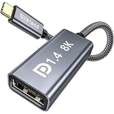 Silkland USB C to DisplayPort 1.4 Adapter, [8K@60Hz, 4K@240Hz, HDR] Thunderbolt 4/3 to DisplayPort 32.4Gbps, USB4/Type C Comp