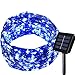 Dolucky 72FT 200 LED Blue Solar Outdoor String Lights, 8 Modes Solar Powered Waterproof Fairy Lights, Solar Copper Wire Lights for Garden Yard Christmas Decoration